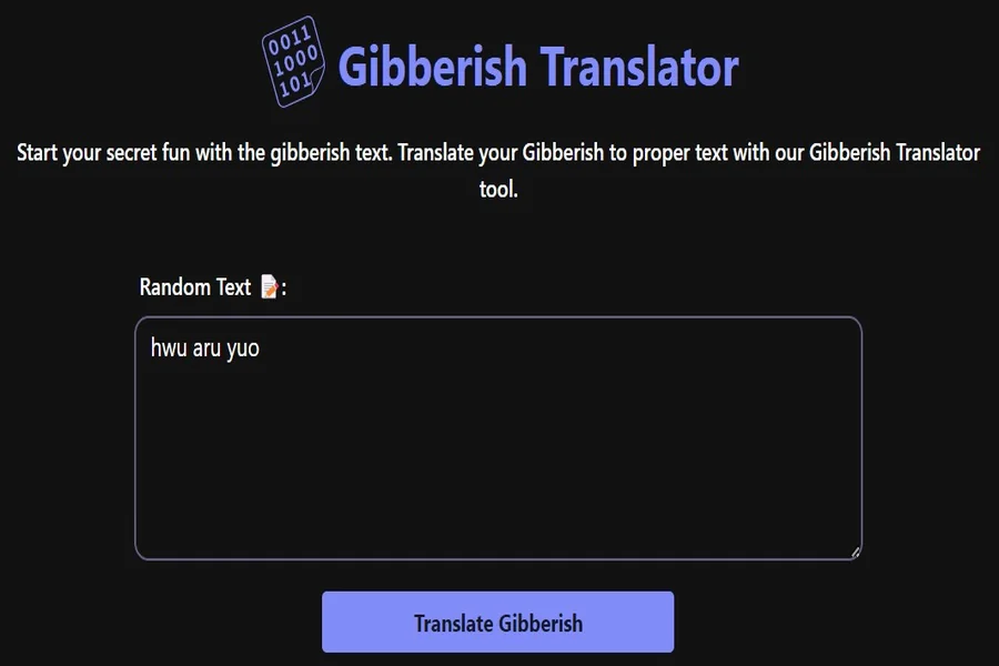 Gibberish Translator to English